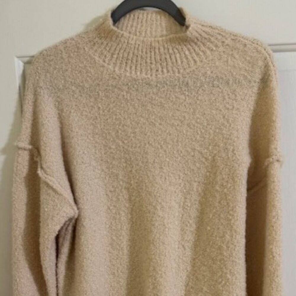 Altar'd State Chunky Knit Sweater Balloon Sleeve Oatmeal S NWT Cottagecore
